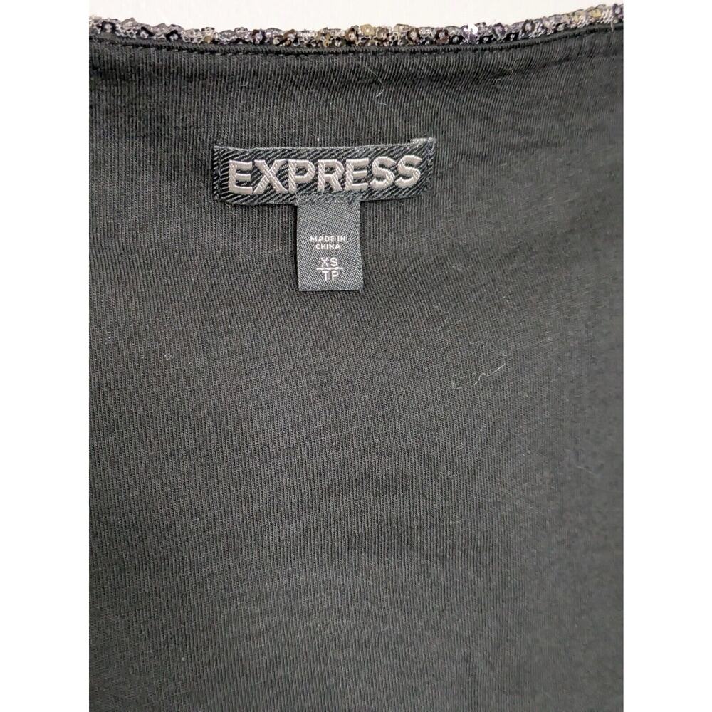 Express Women's Sequin Lined Mini Skirt Size XS Shimmer Glam Party Rocker - Picture 6 of 7